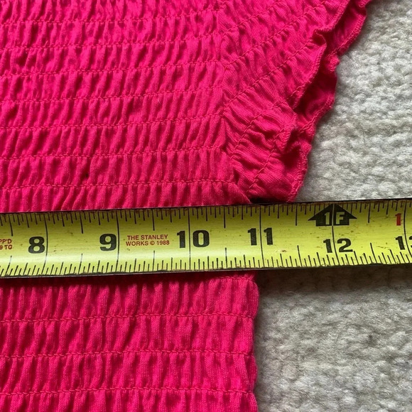 Crown & Ivy Crop Short Sleeve Shirt Size S Cropped Pink Casual Summer Vacation - Picture 7 of 8